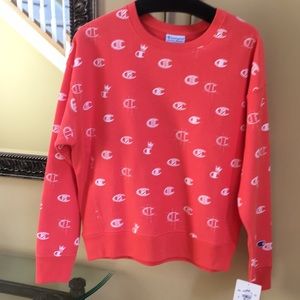 Champion Logo Reverse Weave Papaya sweatshirt L